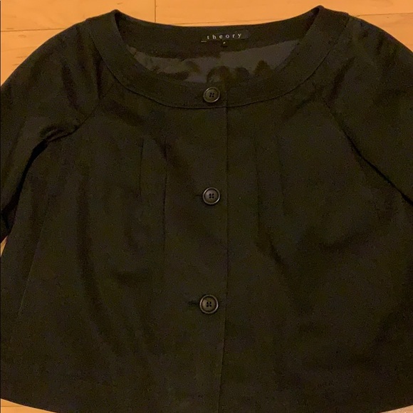 Theory cropped cotton jacket size 2 - Picture 2 of 8